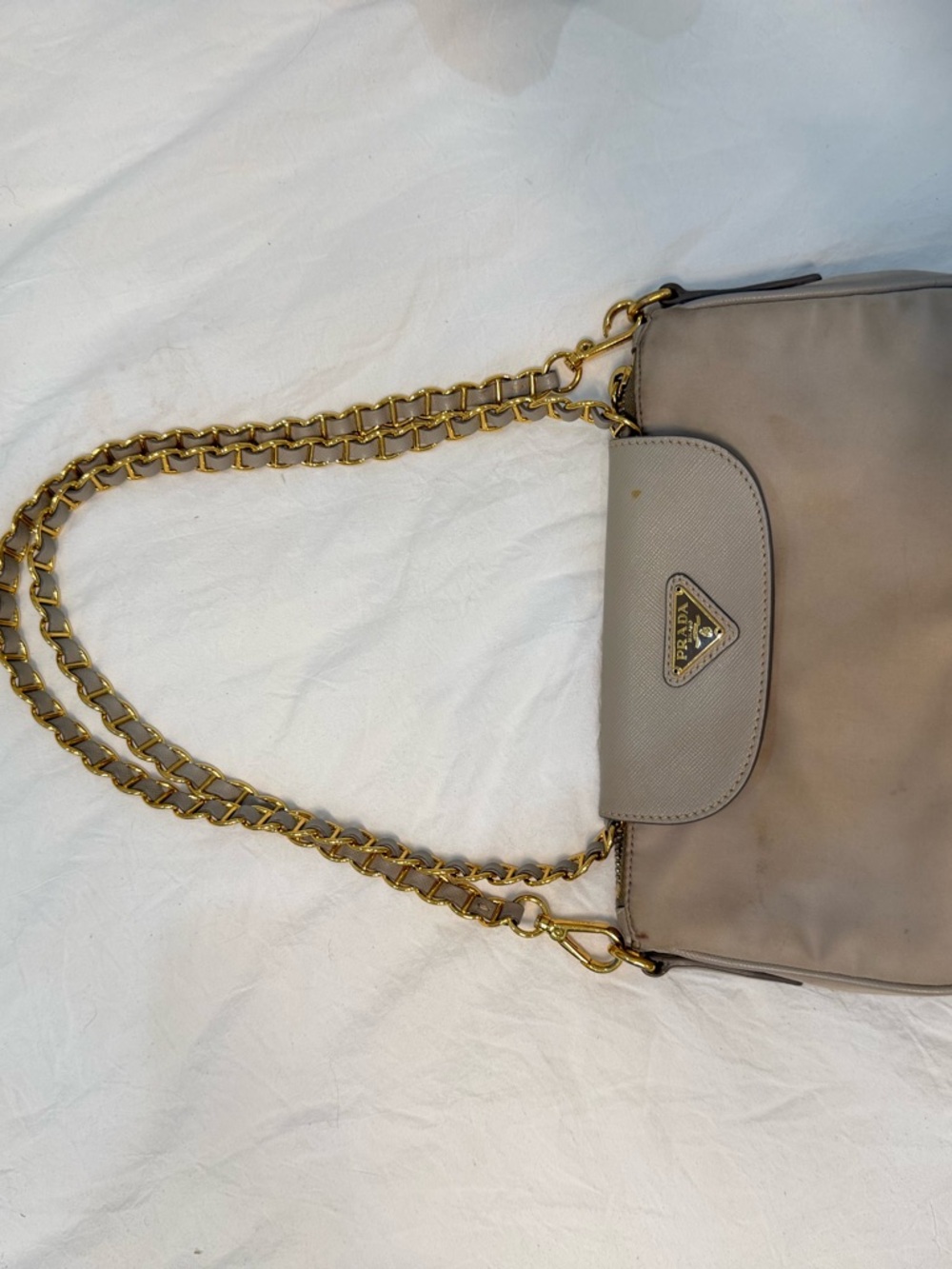 Prada cream Taupe Chain-Handle Women’s Shoulder Bag